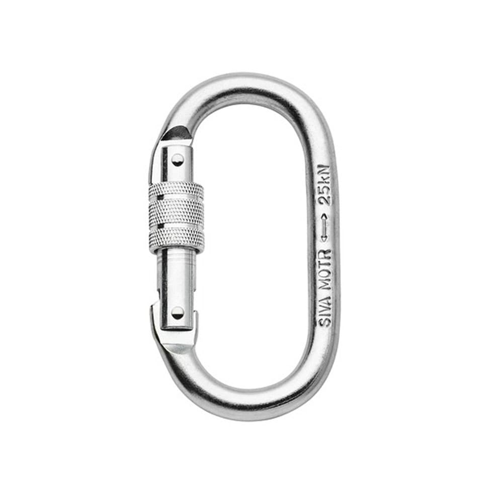 Mosquetão Aço Oval Rosca 25kn