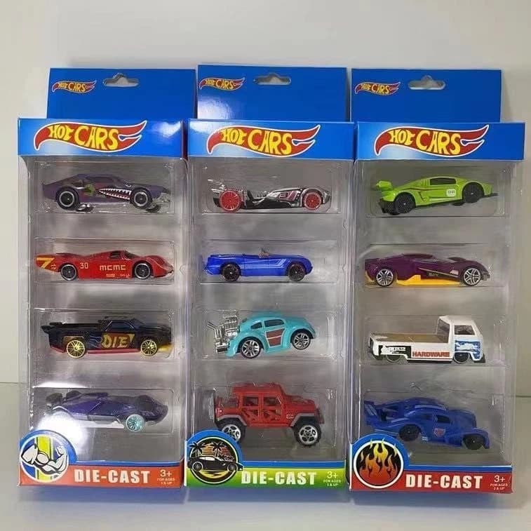 Kit4 Coleção Carrinho De Ferro Estilo Hot Wheels kit 4 Peças