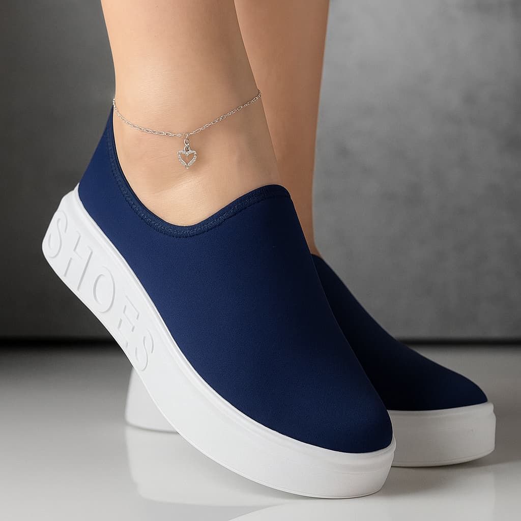 Tênis Shoes Feminino Slip-On Calce Facil Confortavel Sapatenis Promoção
