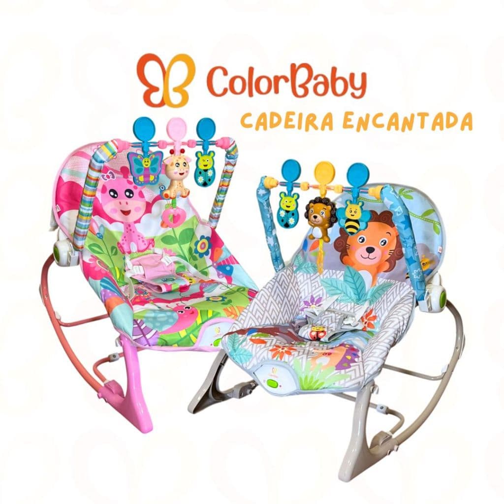 Cadeira de Descanso e Balanço Encantada para Bebê - Vibração e Músical - Portátil 18kg - ColorBaby