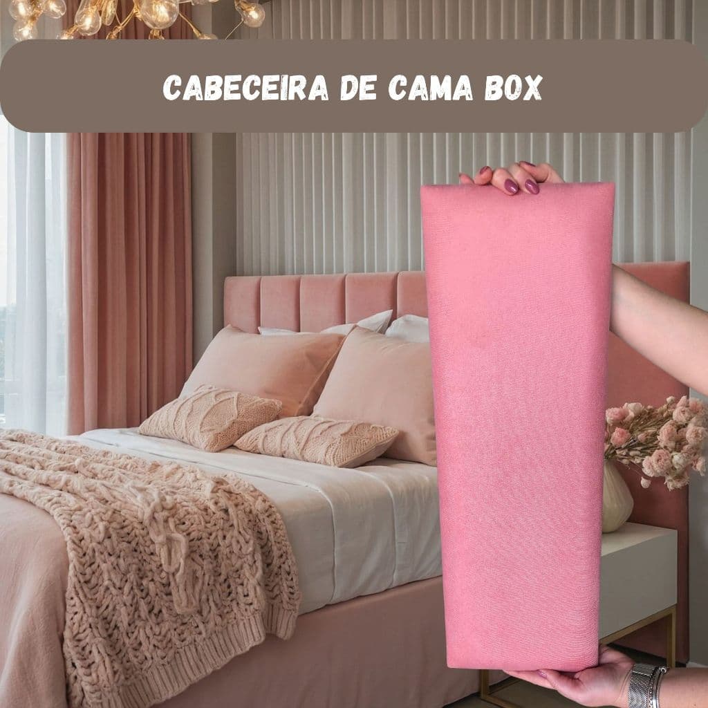 Kit Cabeceira Estofada Tecido Suede Veludo Modulos 60x20 Cama de Solteiro Casal Queen King Box