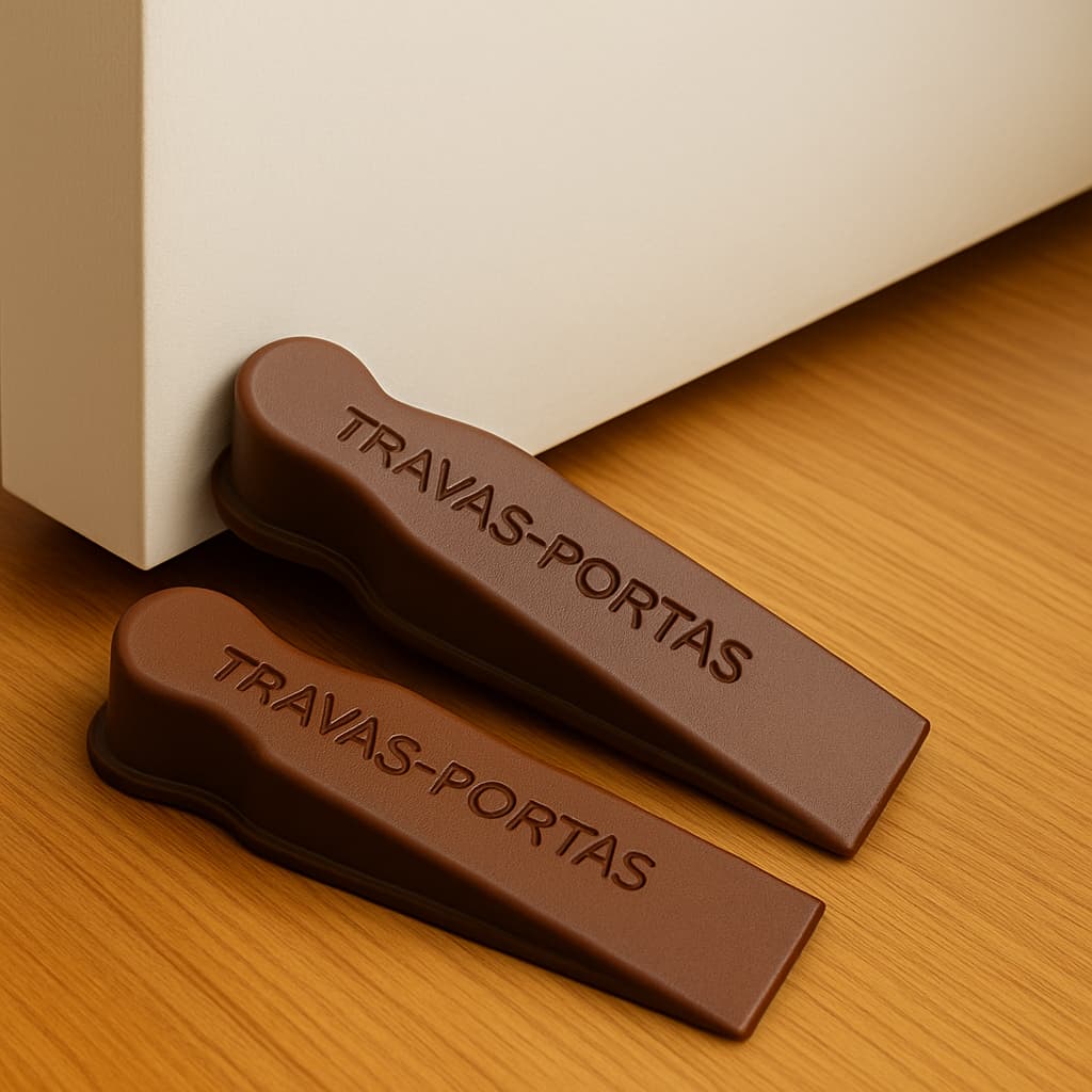 Kit 2 Trava Portas Com Fixação Antiderrapante De Silicone