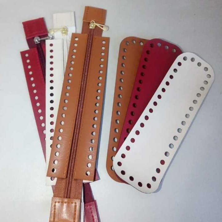 Kit Bolsa Fundo + Canal de Zíper para bolsa de croche, macrame ou trico