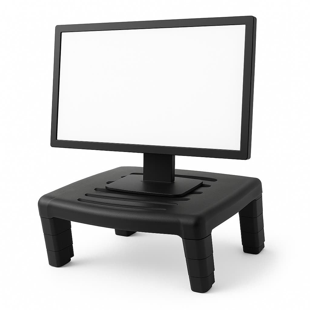 Suporte Base Para Monitor Quadrado Preto Com 4 Níveis De Ajuste Altura