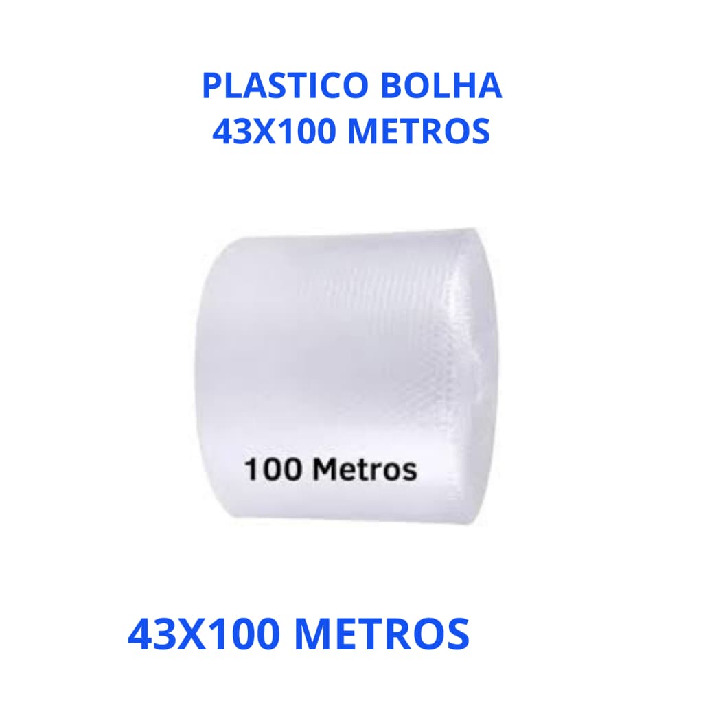 Plástico Bolha 43 x 100 Metros Bobina 25 Micras e-commerce