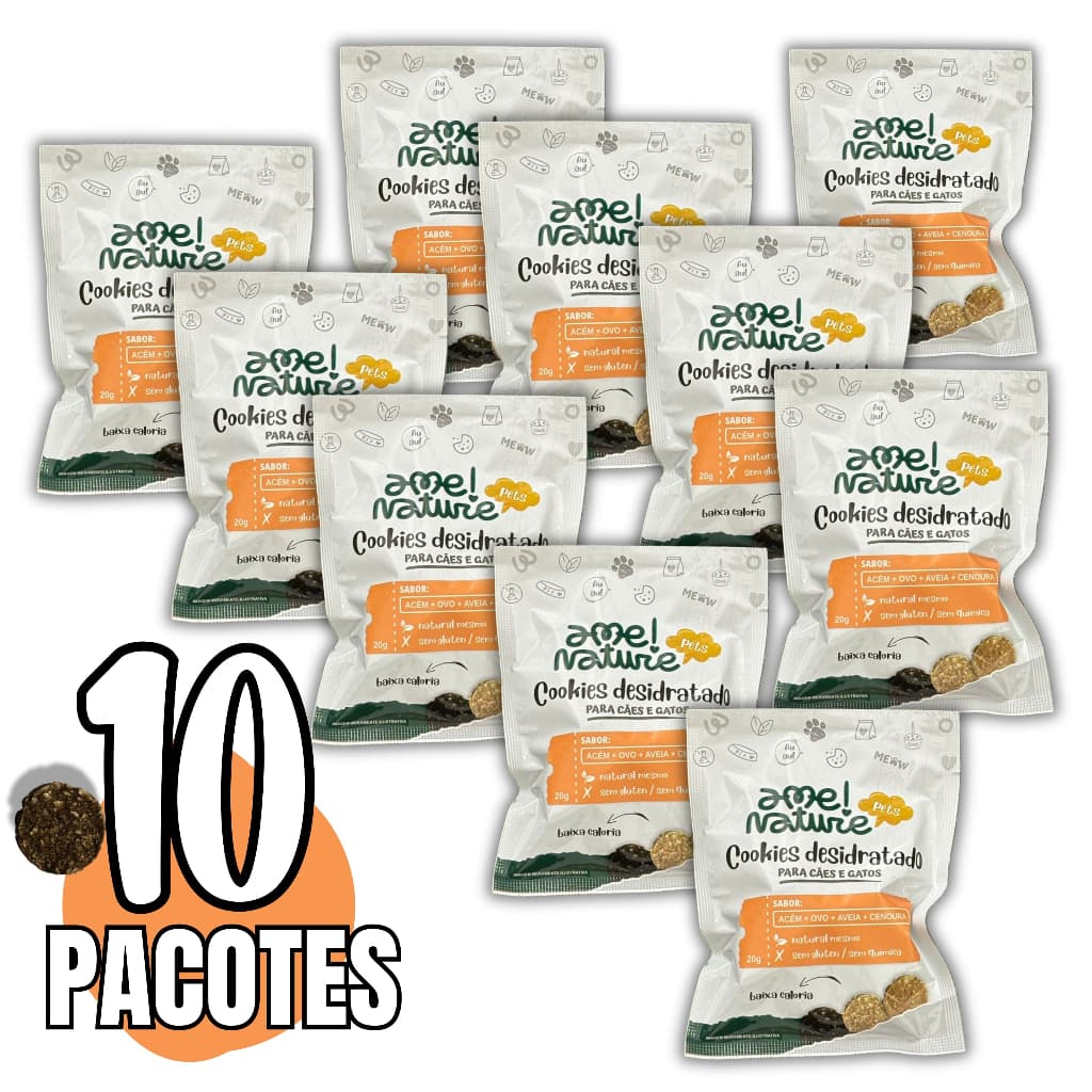 Kit com 10 Petiscos Snacks 100% Natural Sabor Carne Bovina Acém para Cães 100% Natural e Desidratado