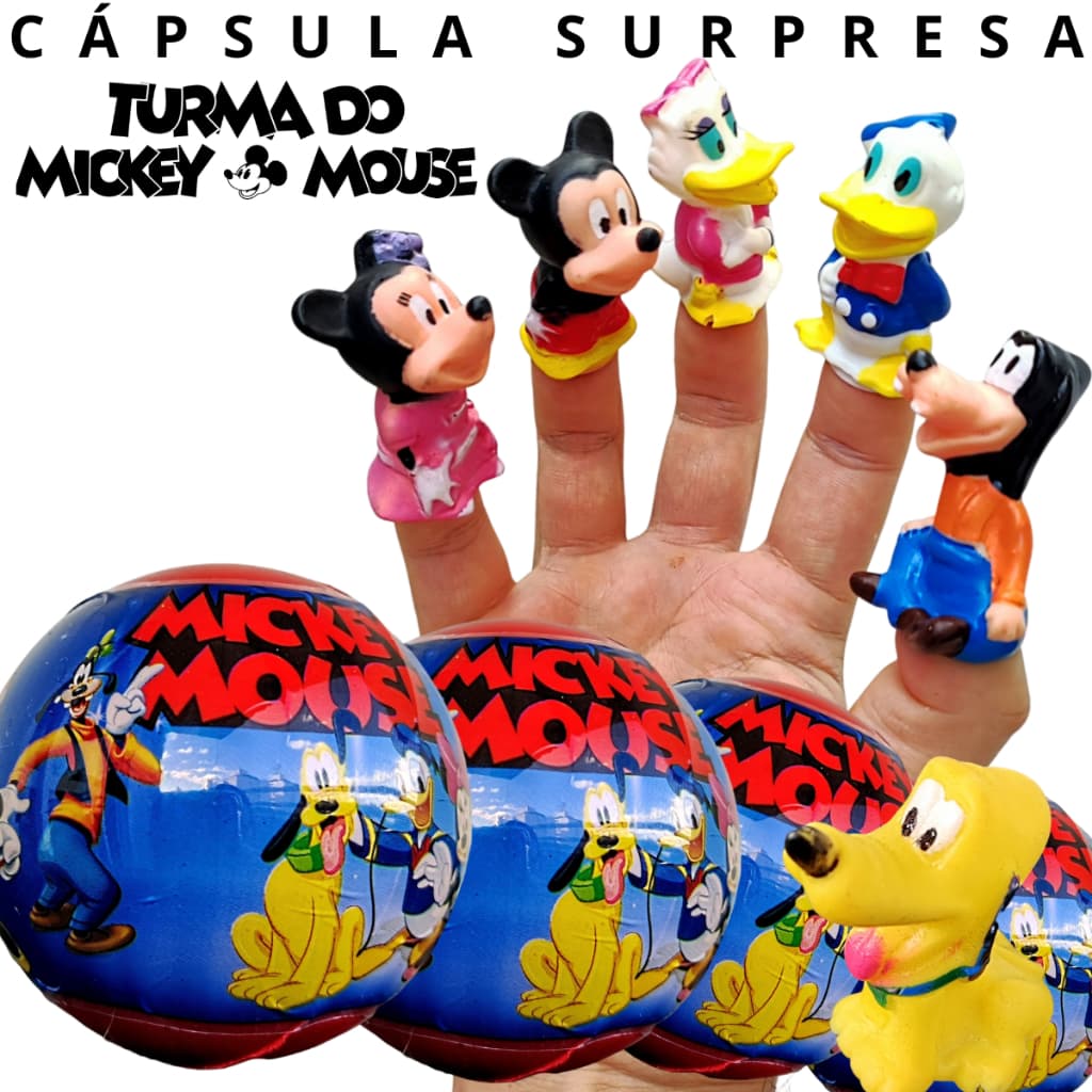 15/50 UN Brinquedo Dedoche Turma do Mickey Mouse. Ideal para Lembrancinha, kit Festa, Brinde Festa