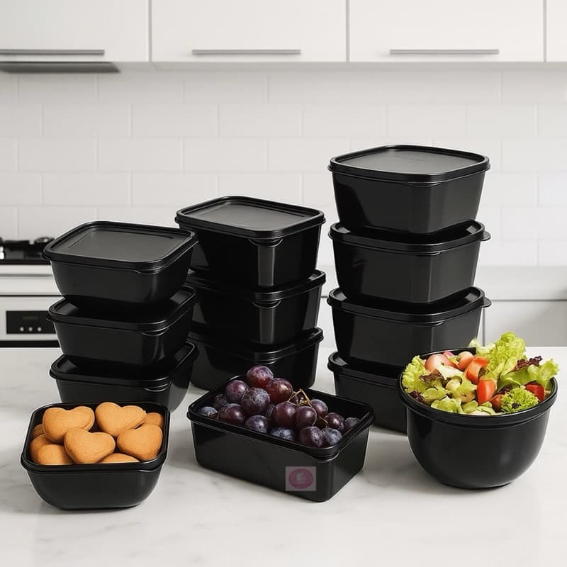 Kit 12 Potes cozinha Plásticos Formatos Variados para marmita variados organizadores de alimento
