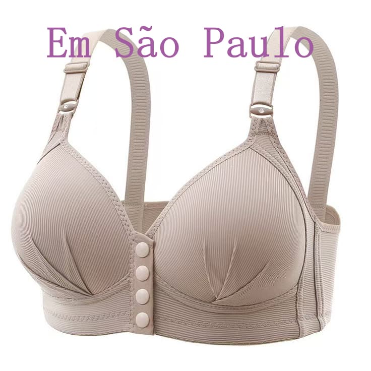 Novo Botão Frontal Sutião Sem Fio Push up Plus Size Roupa Interior Accessary Peito Copa Fino Colete Estilo
