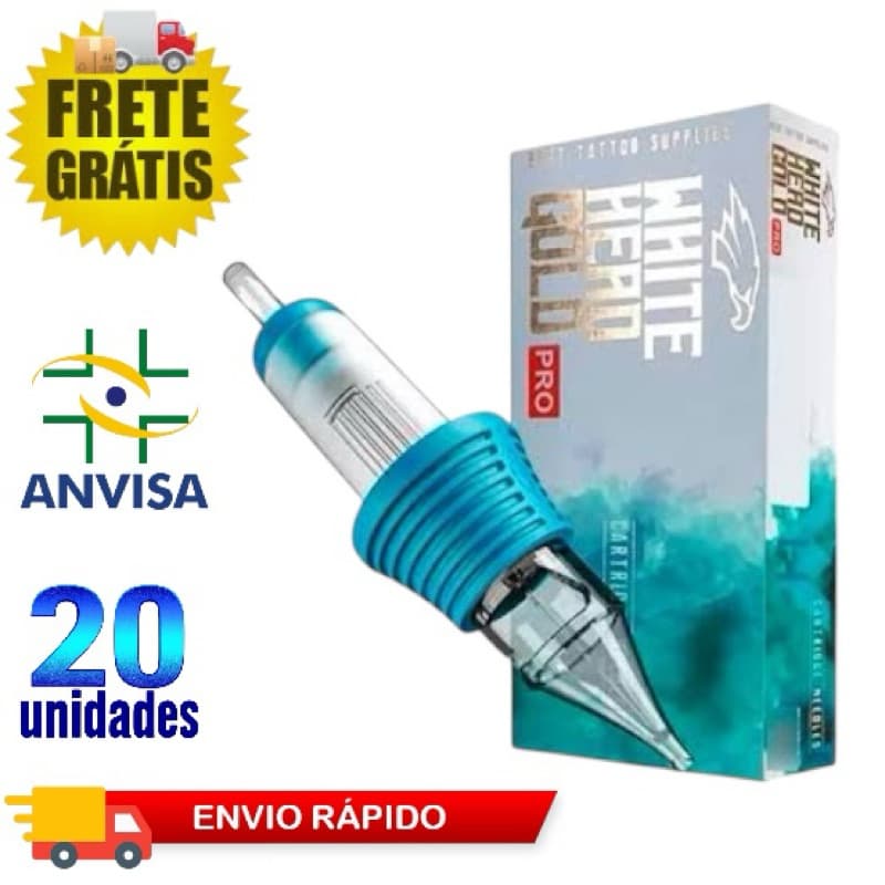 Cartucho White Head Pro Tatuagem Tattoo 20 Unidades micro-agulhamento maquiagem definitiva universal RL RS RM MG