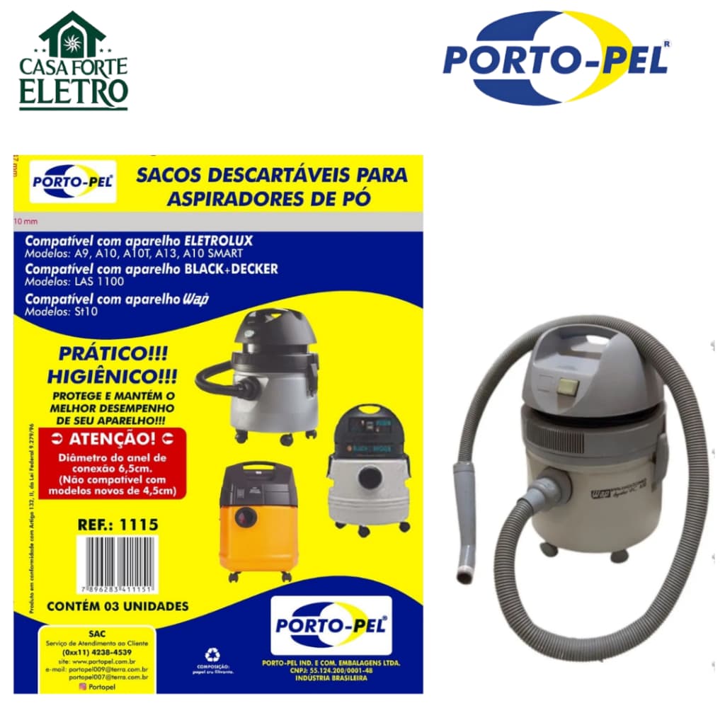 kit 3 Unidades Saco Para Aspirador De Pó Prosdocimo Hidrovac A10 - Coletor de primeira linha