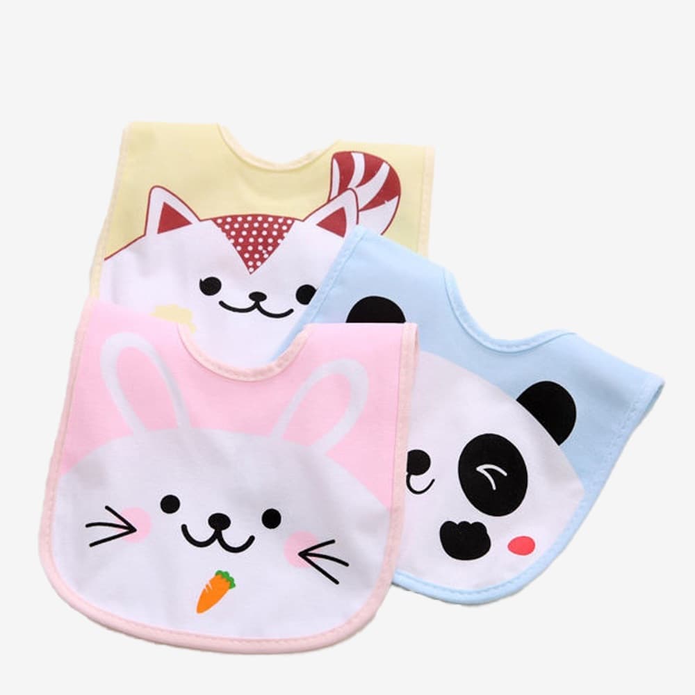 Kit 3 Babador Dupla Face Impermeável Malha 100% Algodão Conforto de Bebê menina menino