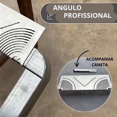 Angulo Para Marcação de Cortes em 90° para Aluminio Metalon Cantoneiras Resistente Caneta Marcação