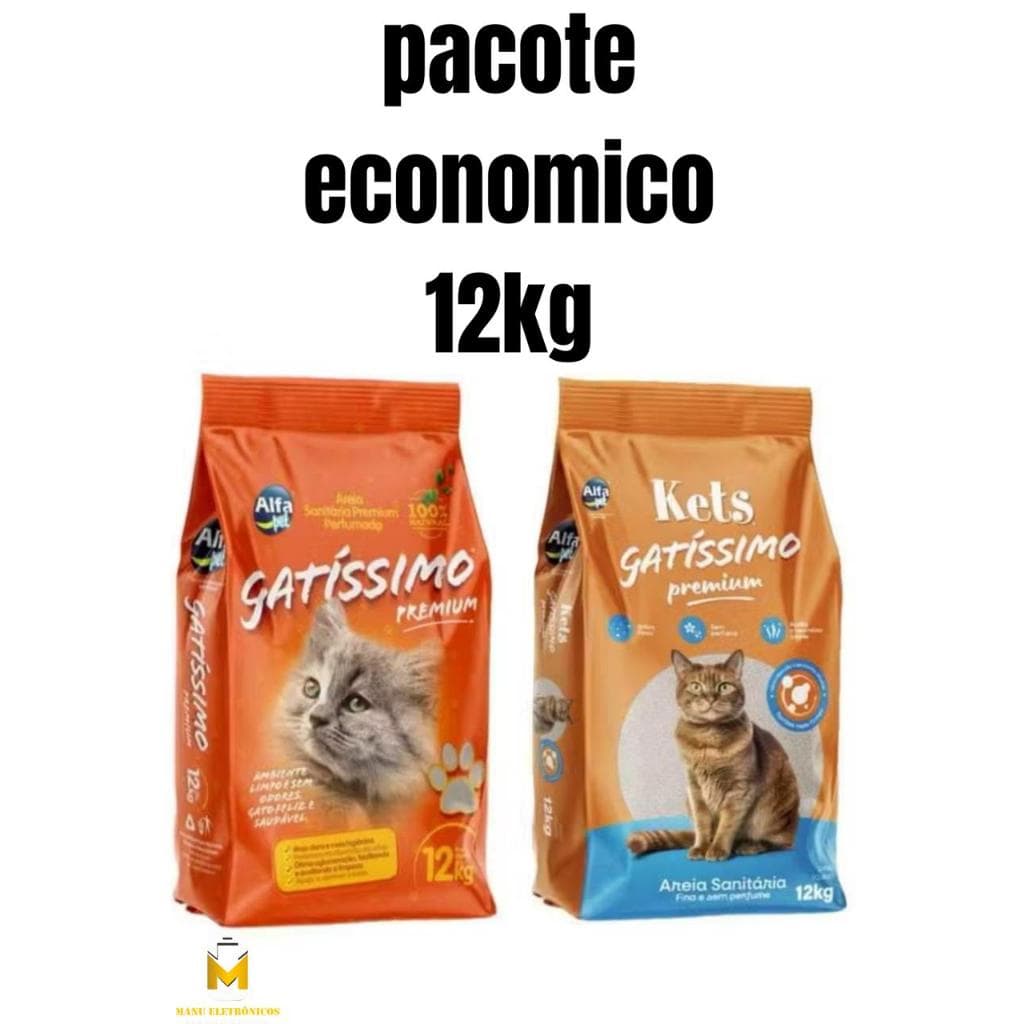 Areia Sanitária Higiênica Para Gatos Anti Odor Gatíssimo Pacote de 12kg