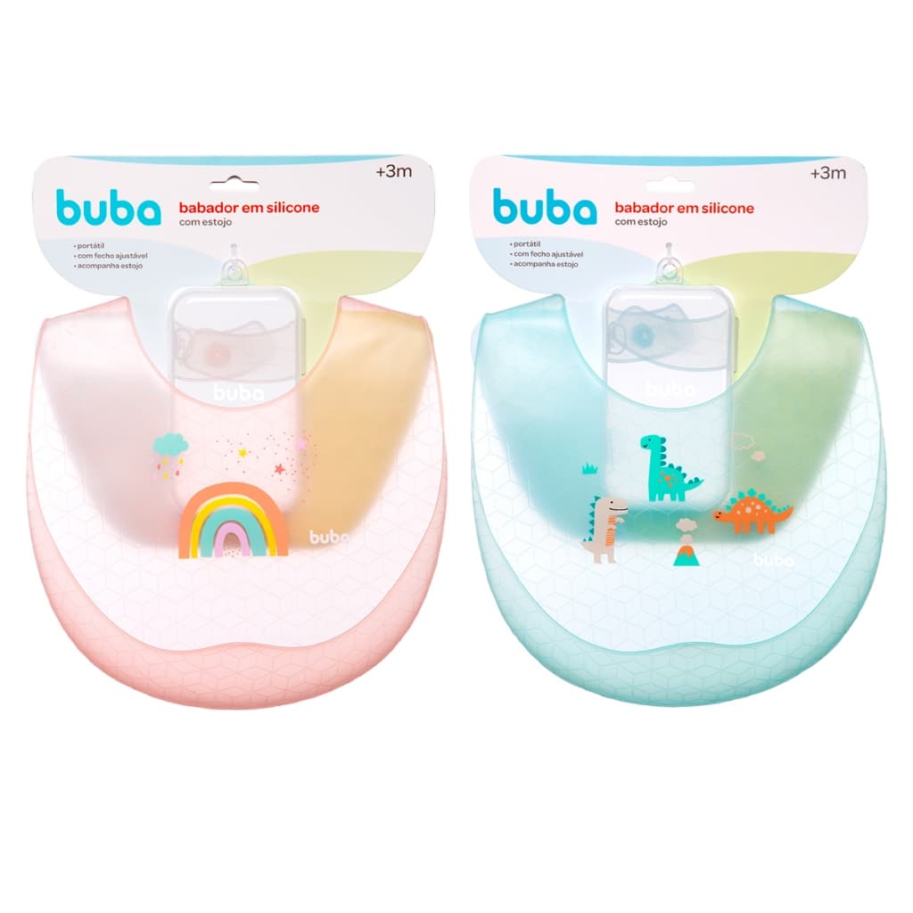 Babador De Silicone Infantil Com Estojo Pega Migalhas Buba
