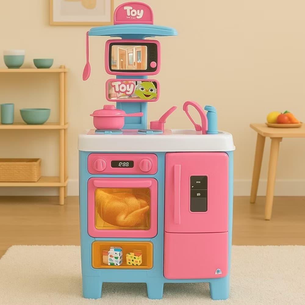 Cozinha Infantil Grande Completa Com Geladeira Brinquedo Menina Sai Água de Verdade 92 Cm