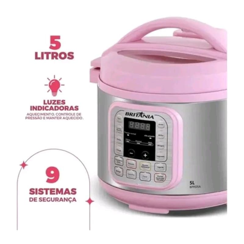 Panela de pressão elétrica Britânia rosa BPPE05A 127v