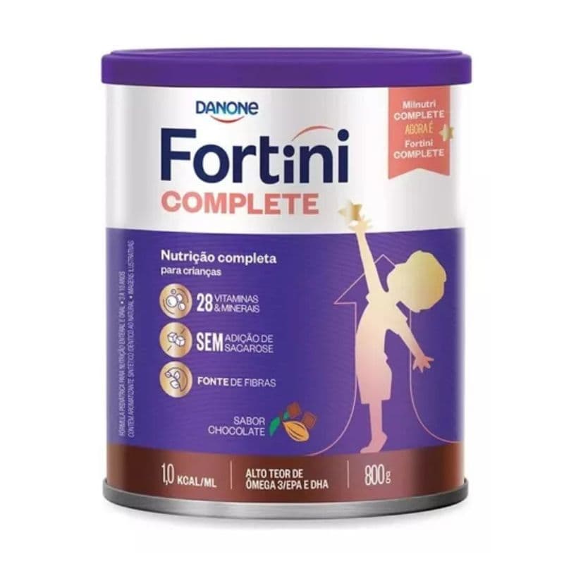 Fortini Complete 800g Lata -  Fórmula Infantil  Danone - Sabor Chocolate