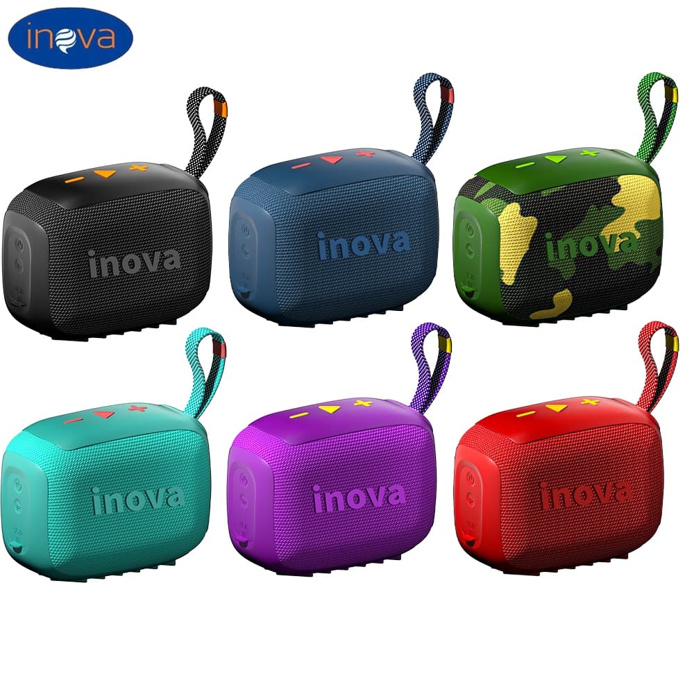 Caixa de Som Bluetooth Inova GO4 IP67, À Prova d'água, Autonomia de até 7 Horas Wireless Bluetooth 5.4 Speaker Portátil