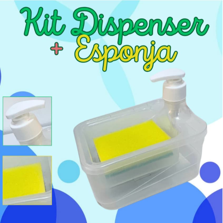 Dispense Para Detergente com esponja para cozinha