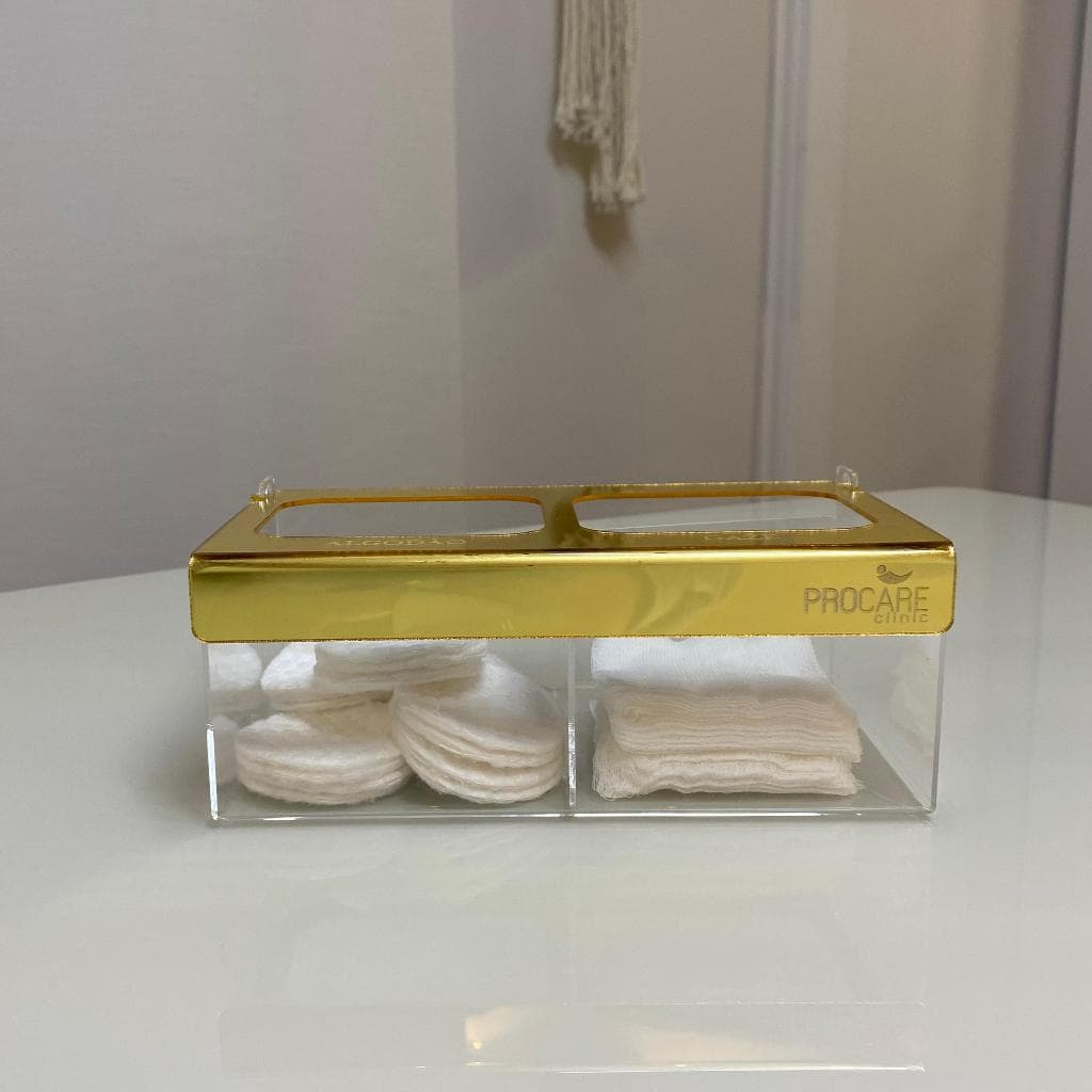 Suporte Duplo Algodão e Gaze em Acrílico - Personalizado IOF Clinicas Odonto Esteta
