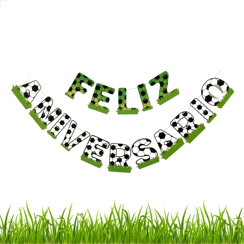 1 Faixa Feliz Aniversario Futebol 2m Para Festa E Eventos