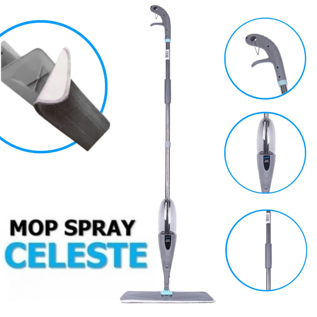 Mop Spray Magico Com Reservatorio De Limpeza Microfibra Refil CELESTE s/ Refil