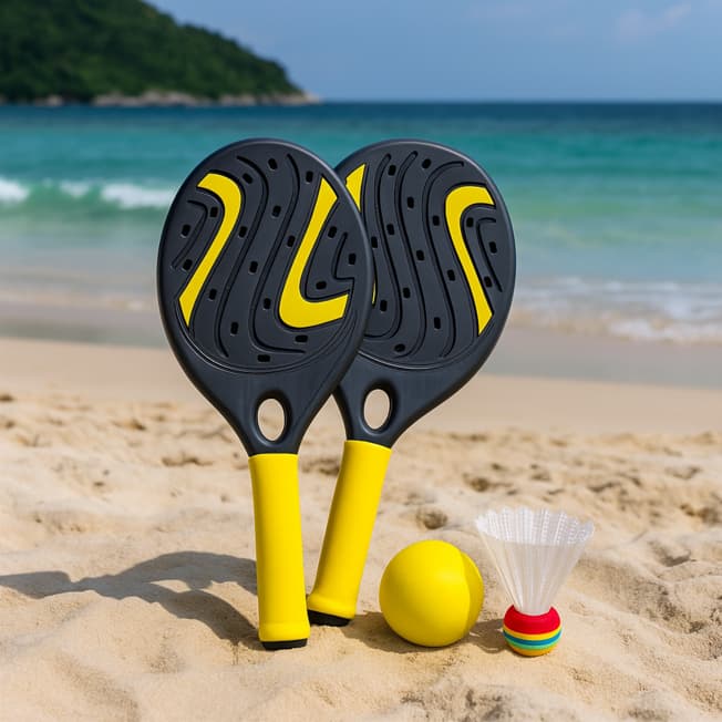 Jogo Raquete Frescobol Badmington Tenis Praia Bolinha Peteca Kit Raquetes Bola Brinquedo Infantil