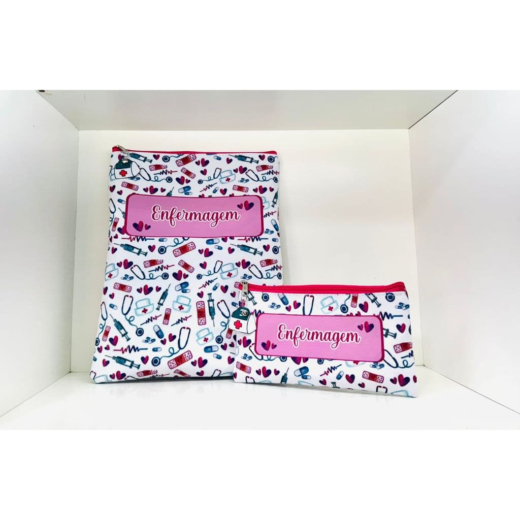 Kit Porta jaleco + Necessaire Slim área da saúde