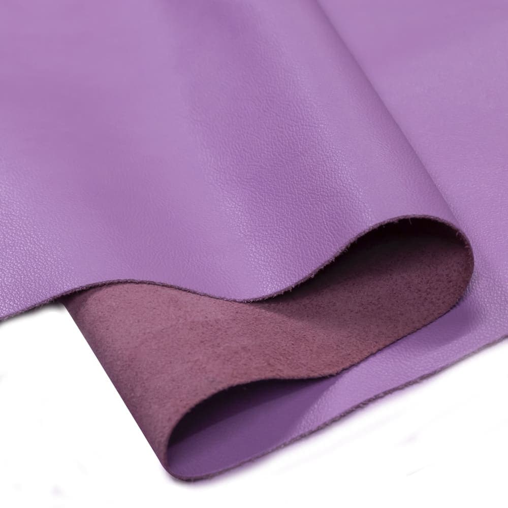 Painel de Couro Legítimo Tipo Fly 25x35cm – Placa Natural Macia - Retalho Pedaço - Acessórios - Cor: Hortência