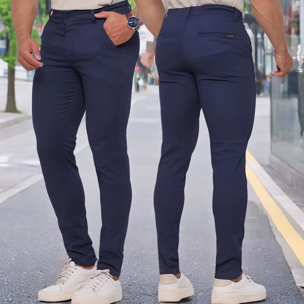 Calça Masculino Sport Fino Com Bolso Embutido , Sarja Brim Com Elastano Cores Lançamentos