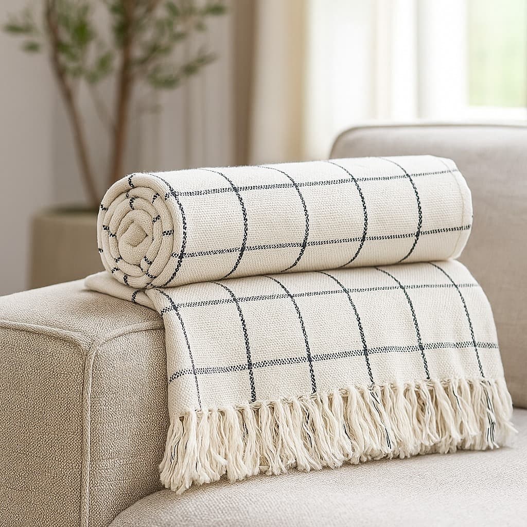 Manta Gigante GG 1,80×2,40m Sofá Cama Decorativa Disponivel Listrada e Lisa