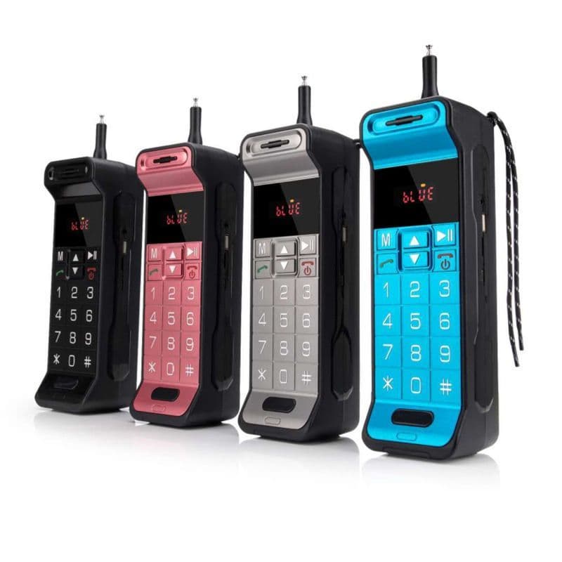 Caixa De Som Bluetooth Portátil Com Bateria Potente Formato de Telefone Ligação Viva-Voz Radio FM