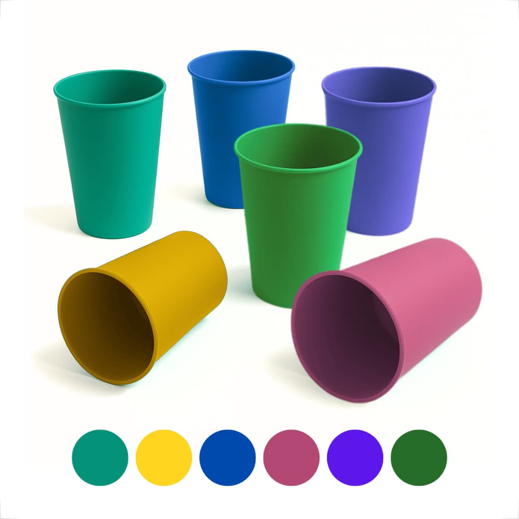 25 Copos de Plasticos Kit Copos Coloridos 200ml Infantil Reutilizavel e Resistente