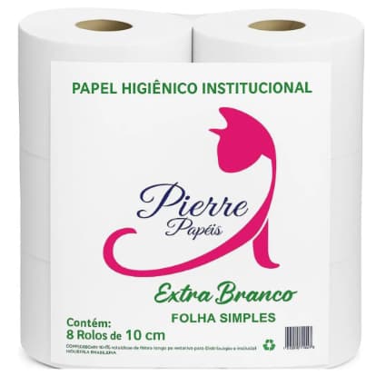 Papel Higiênico Rolão Branco C/8 Rolos - 300 Metros
