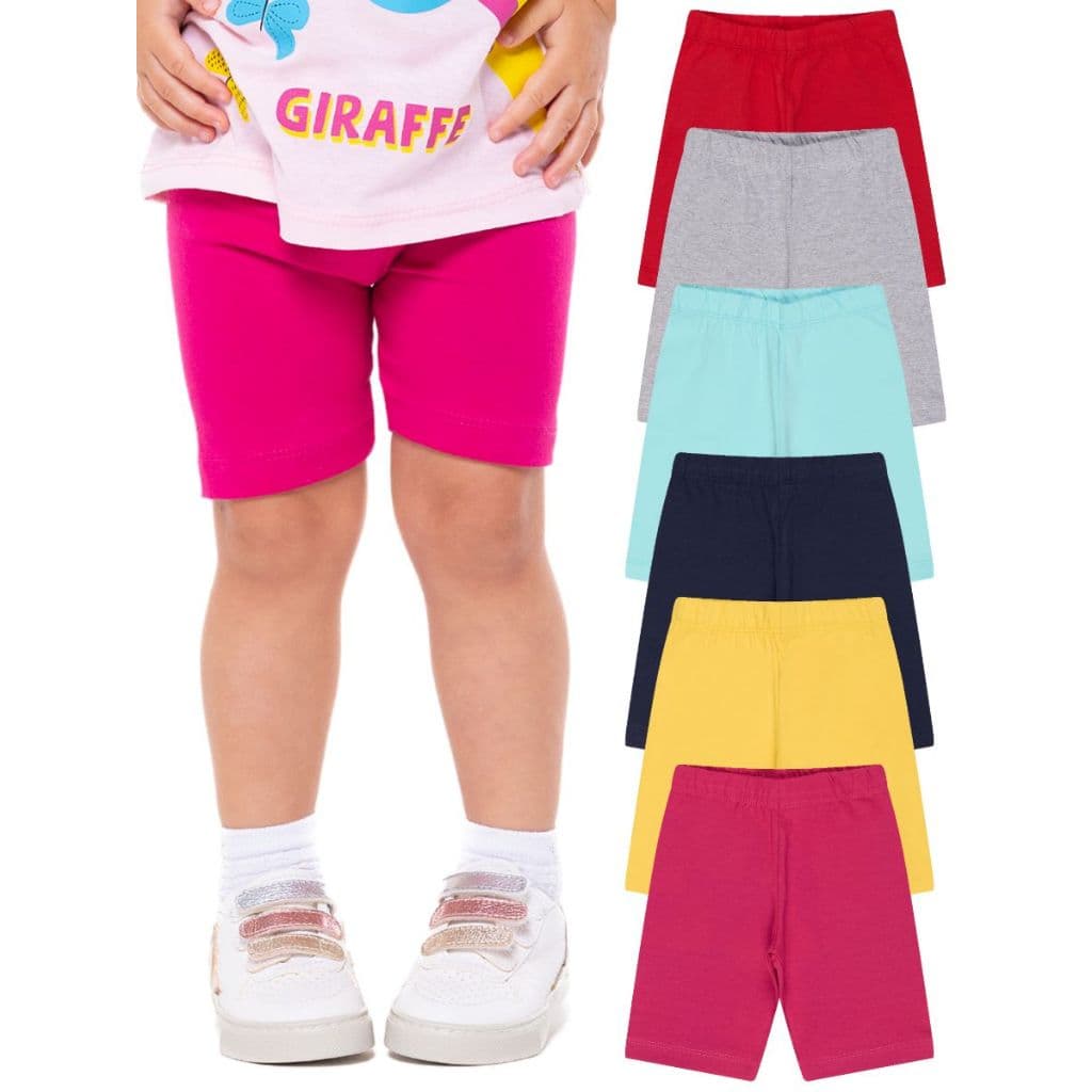 Kit 3 Shorts Ciclista Bebê Menina Infantil Cotton Algodão
