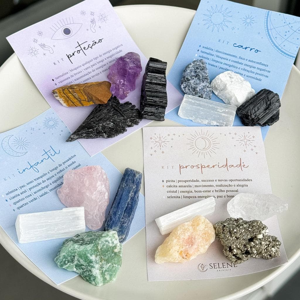 KIT PEDRAS NATURAIS - Kit Carro, Kit Infantil, Kit Prosperidade e Kit Proteção