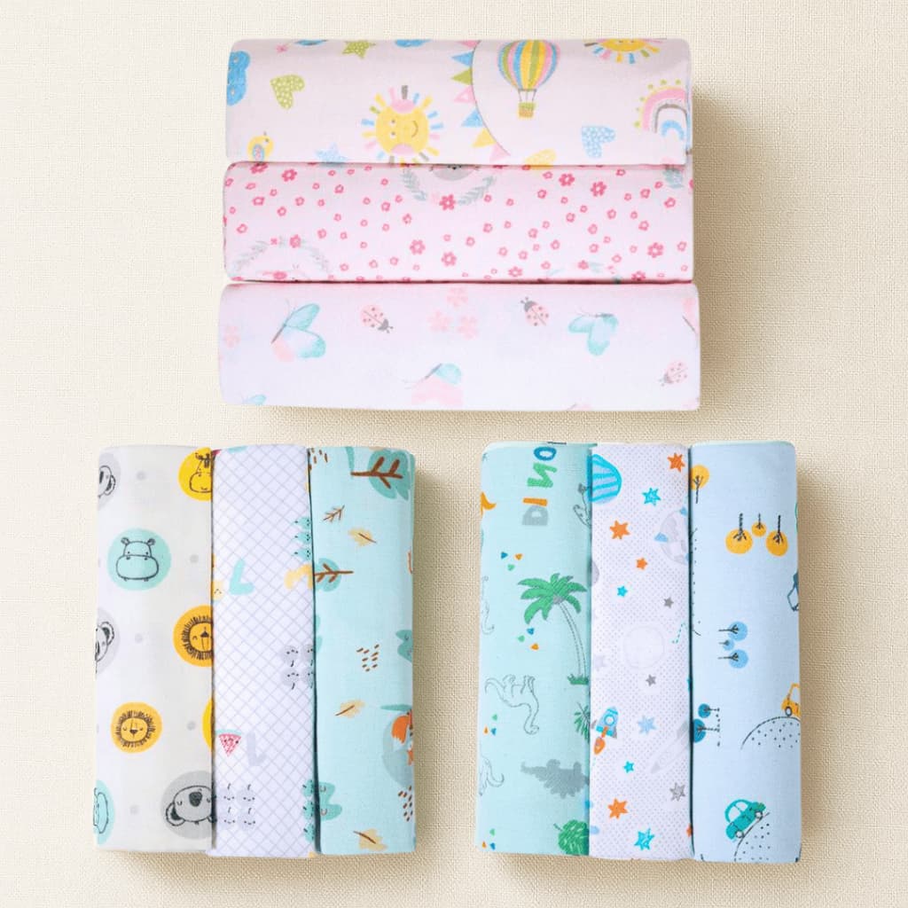 Cueiro Bebe Algodão Flanelado 100x80cm ou 80x50cm com 3 ou 6 Unidades Estampado