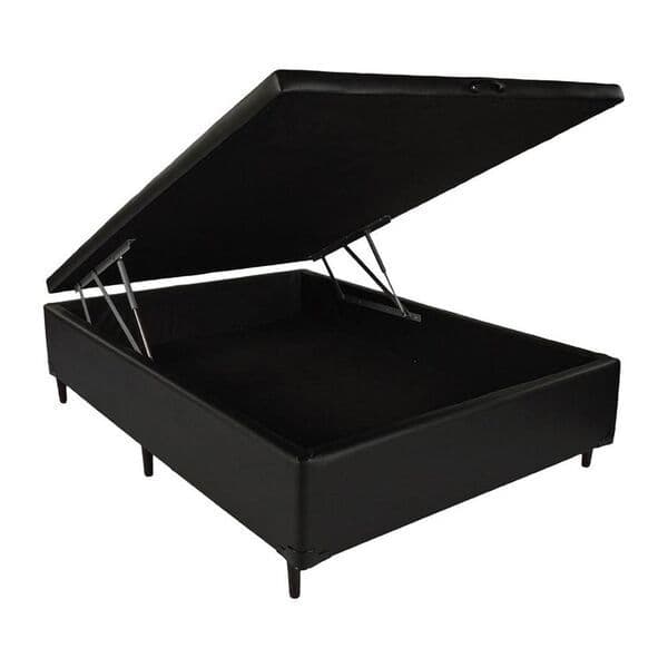 Cama Box Baú Casal Preto 138cm