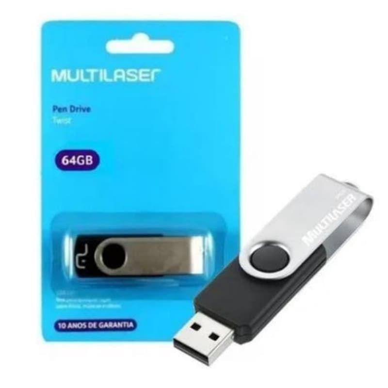 Pendrive Multilaser 64GB original + 32GB + 16GB