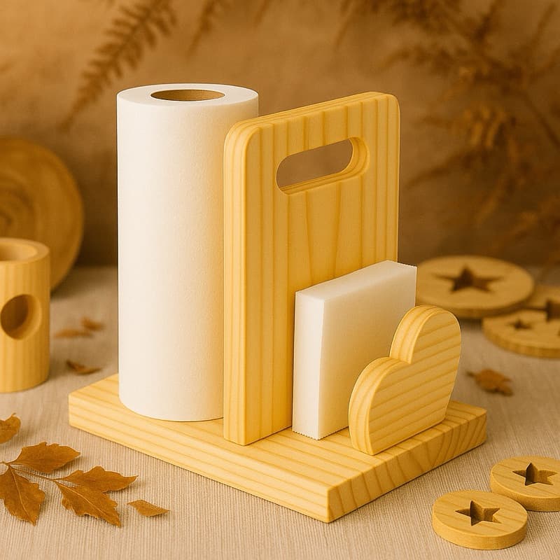 Porta Papel Toalha e Guardanapo em Coração