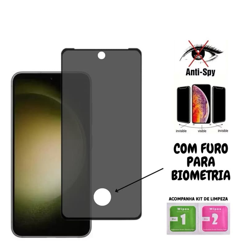 Película de vidro 3D Privacidade Anti com furo Spy Para Samsung Galaxy S20 S21 S22 S23 S24 S25 S26 Plus FE Ultra