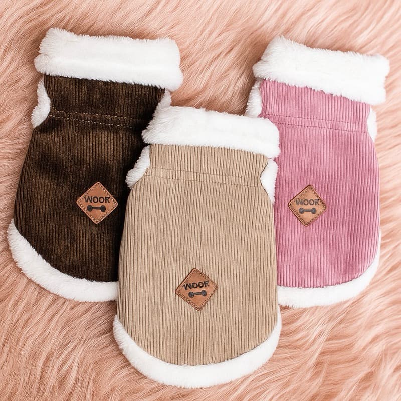 🐾 Casaco de Inverno com Forro Peluciado para Cachorros – Super Quentinho