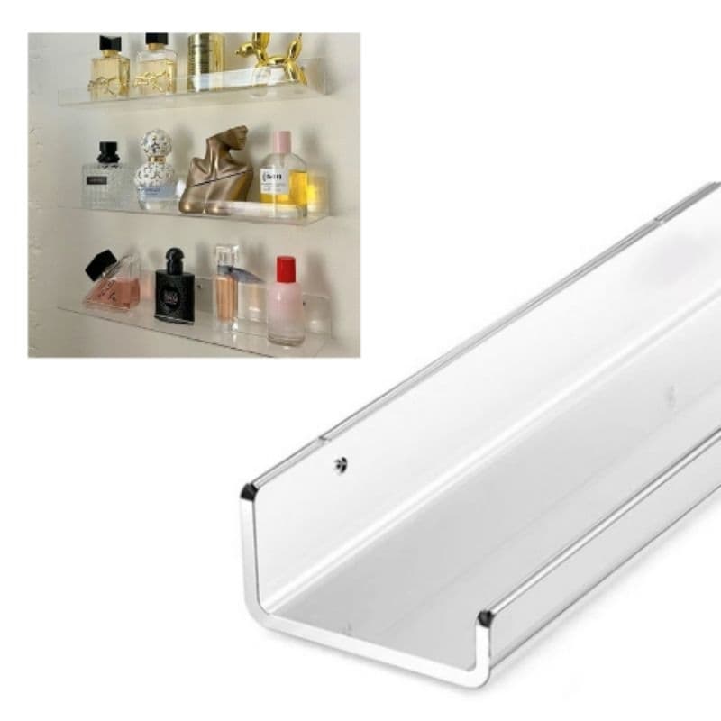 Prateleira suspensa invisível acrílico cosméticos skin car perfumes tenperos