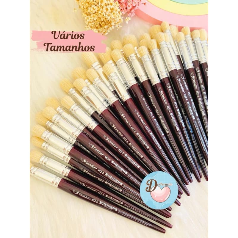 Pincel Pituá Condor 462 para Stencil, Tecido e Artesanato – Vários Tamanhos - UNIDADE