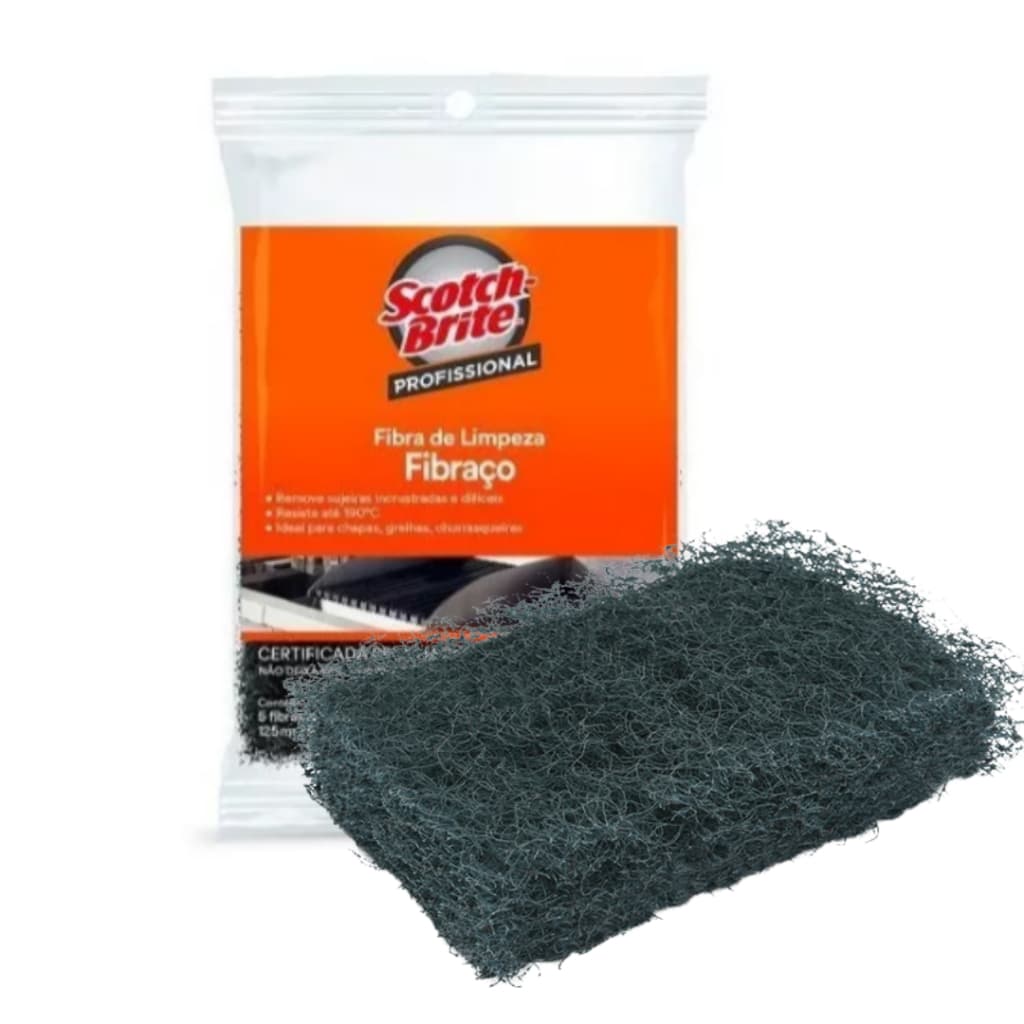 Kit 30 Unid Esponja Fibraço Limpeza Pesada De Chapas Grelhas