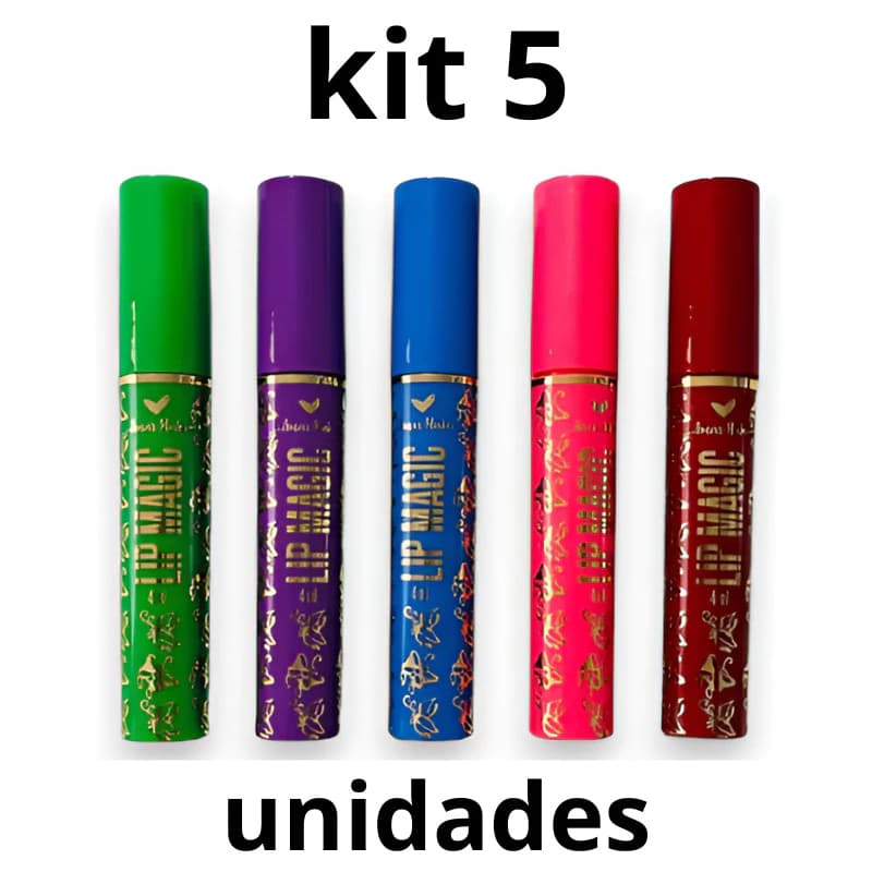 Kit Com 5 Unidades De Lip Gloss Labial Batom Vovó Mágico 24h Hot Sale