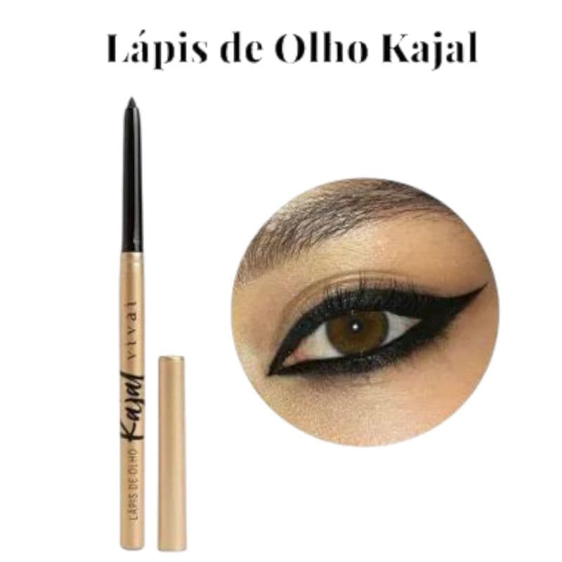 Kit C/3 /2  OU 1 UNIDADE Lápis de olho retrátil resistente a água super preto Maquiagem feminina Vivai