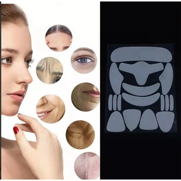 16 Pç Adesivo P/ Rosto De Silicone Reutilizável Facial