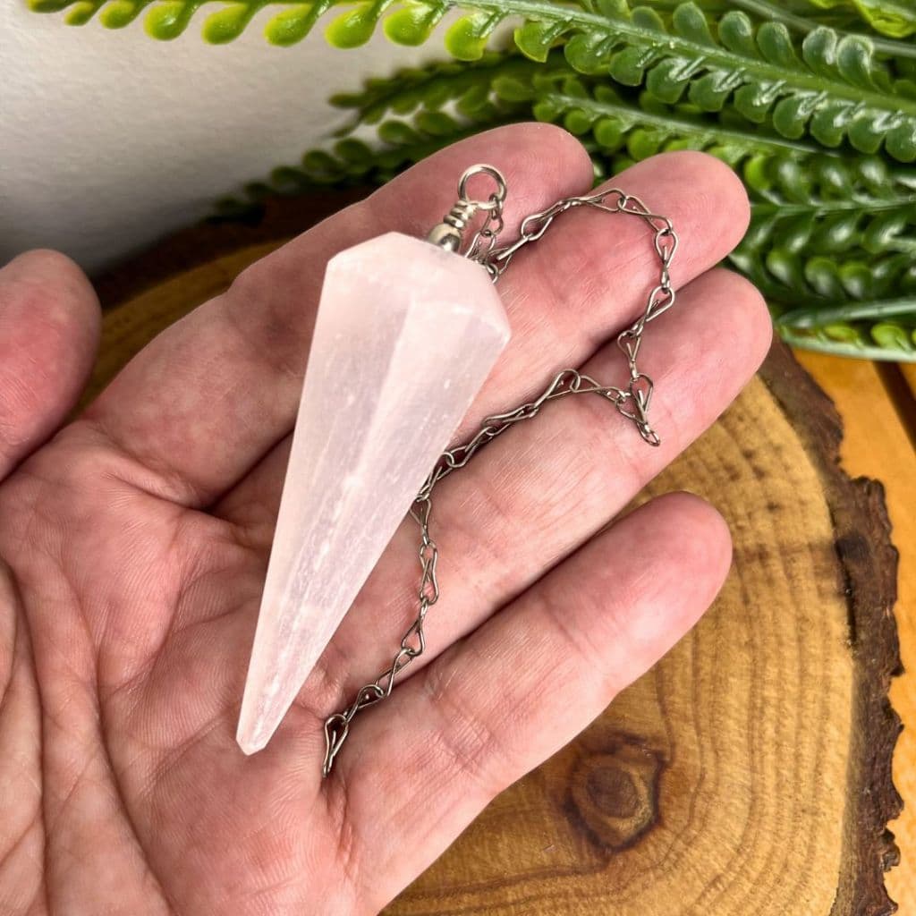 Pêndulo de Selenita - Cristal Natural - Radiestesia